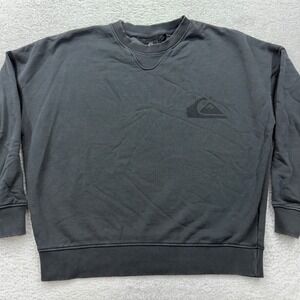 Quiksilver Womens Relaxed Crewneck Sweatshirt Faded Black Logo Size M RN114199